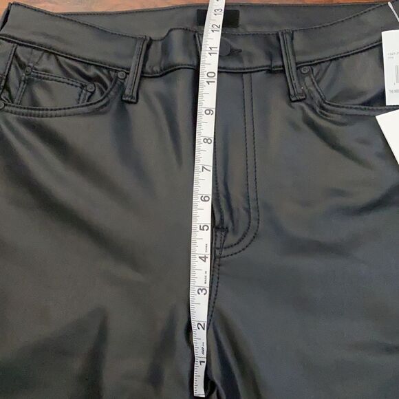 Mother The Insider Ankle Black Faux Leather Cropped Pants Modern NWT - Picture 12 of 16